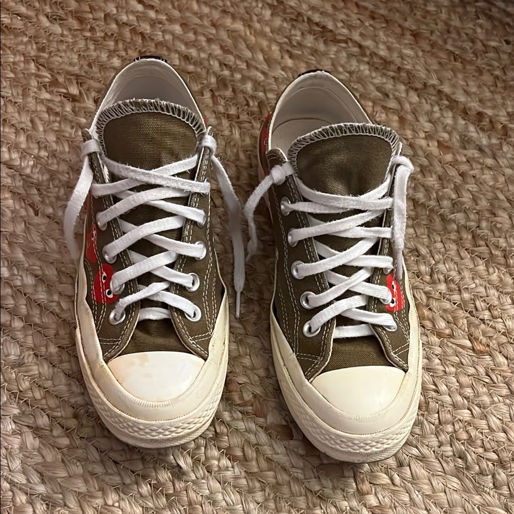 Army green Converse Sneakers with Vintage Appeal